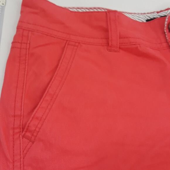 Aeropostale Womens Sz 0 Midi Twill 4'' Inseam Cuffed Low Rise Orange Shorts - Picture 6 of 13